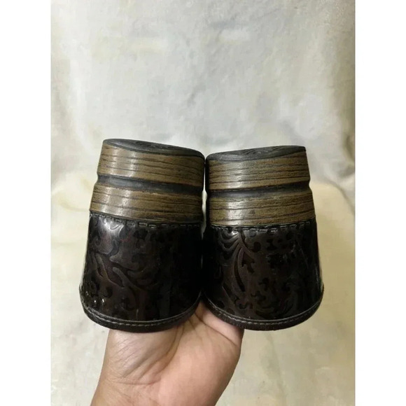 DANSKO Brown Floral Tooled Leather Clogs Shoes Womens US Size 9 EU 42 - Picture 6 of 8